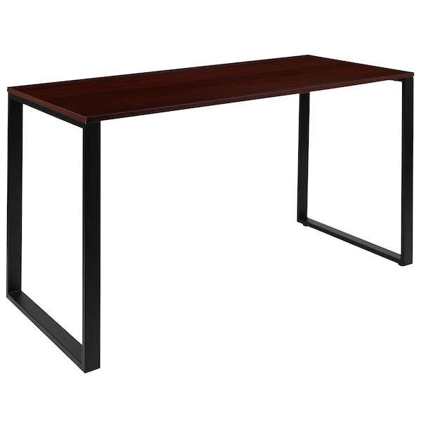 Flash Furniture Commercial Grade Industrial Style Office Desk, 55" Length, Mahogany GC-GF156-14-MHG-GG - main